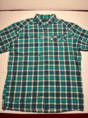 Under Armour Men's 2XL Blue/Green Plaid S/S Lightwt Fishing Hiking Vented Shirt
